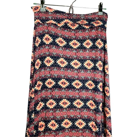 LIVING DOLL Los Angeles Y2K Aztec Maxi Skirt, Fold Over Waist, Size: M - Picture 3 of 8